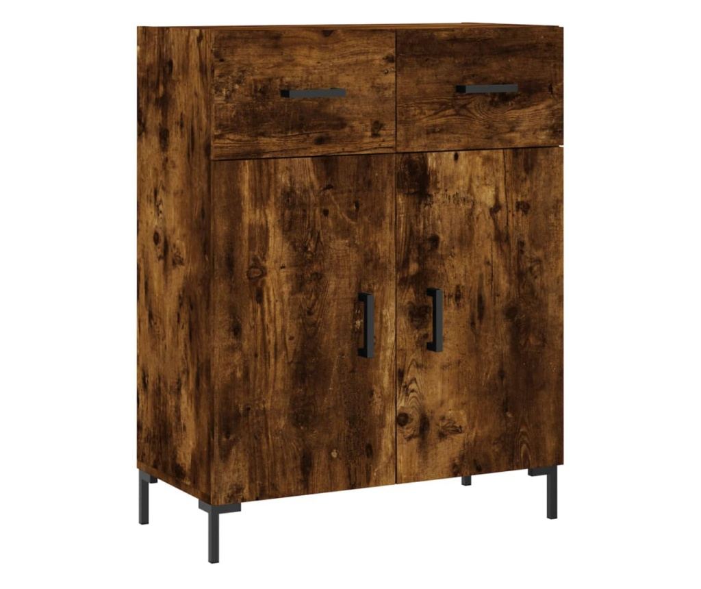 Visoki ormar, dimljeni hrast, 69,5x34x180 cm, konstruirano drvo - 7