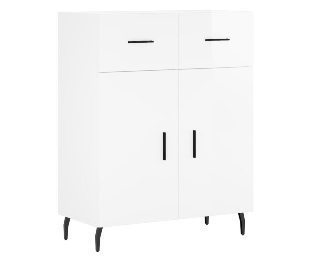 Visoka ormar, sjajno bijela, 69,5x34x180 cm, kompozitno drvo - 7