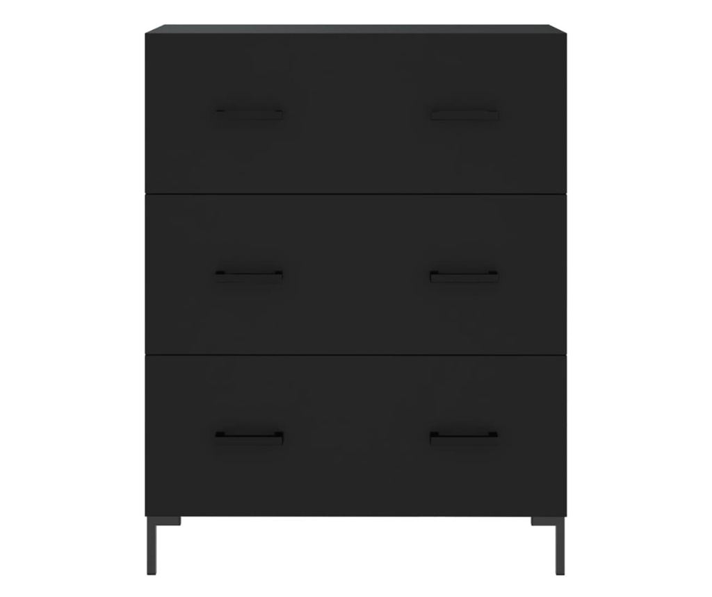 Visoka crna komoda, 69,5x34x180 cm, kompozitno drvo - 8