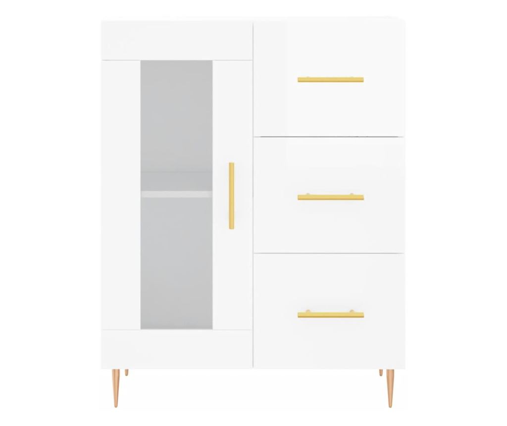 Komoda, sjajno bijela, 69,5x34x90 cm, kompozitno drvo - 5