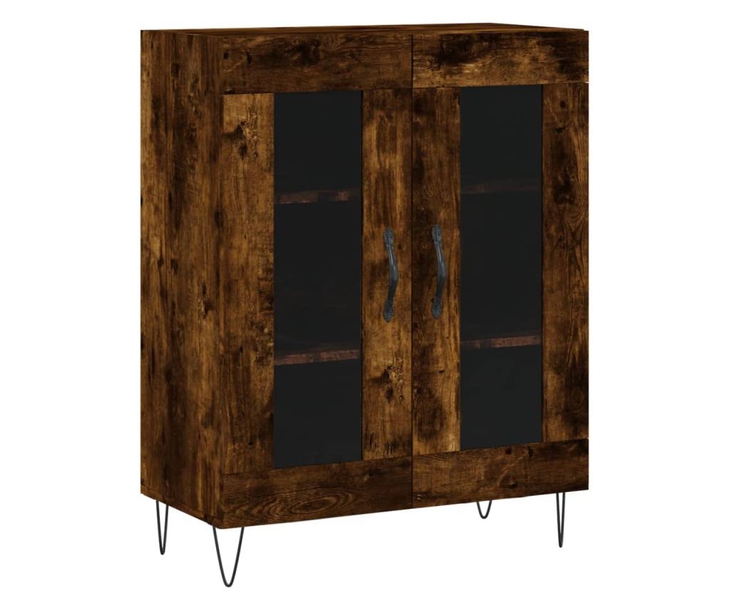 Visoka vitrina, dimljeni hrast, 69,5x34x180, kompozitno drvo - 7