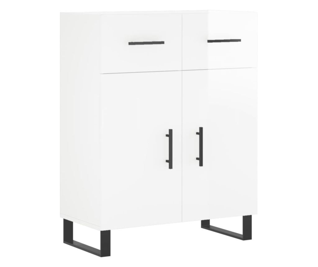 Visoka ormar, bijela visokog sjaja, 69,5x34x180 cm, kompozitno drvo - 7