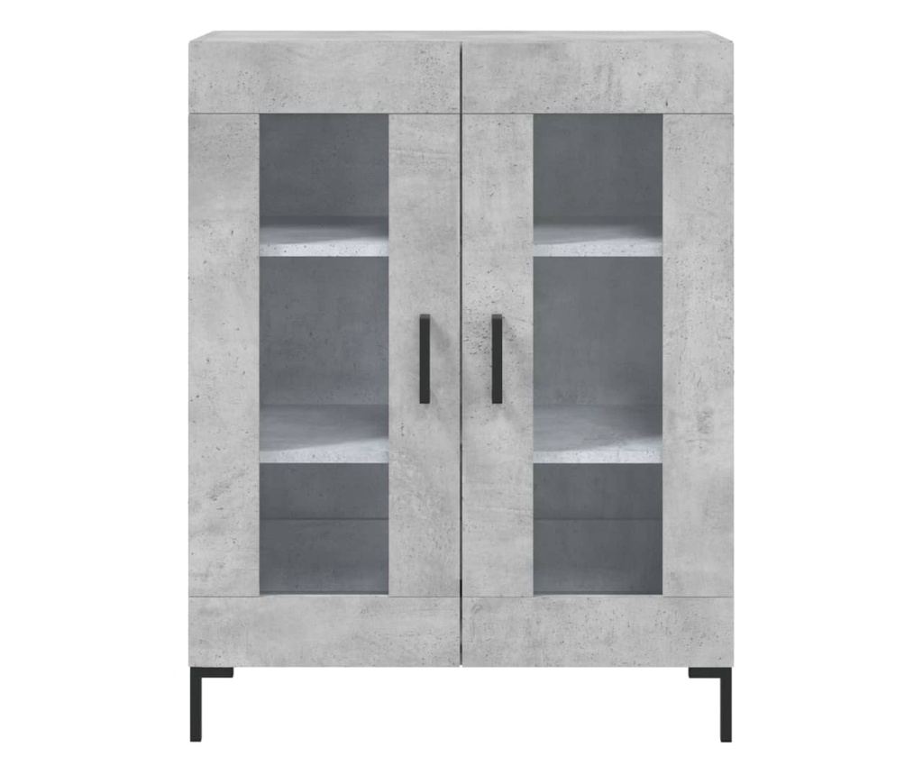 Visoki ormar, betonsko siva, 69,5x34x180 cm, konstruirano drvo - 8