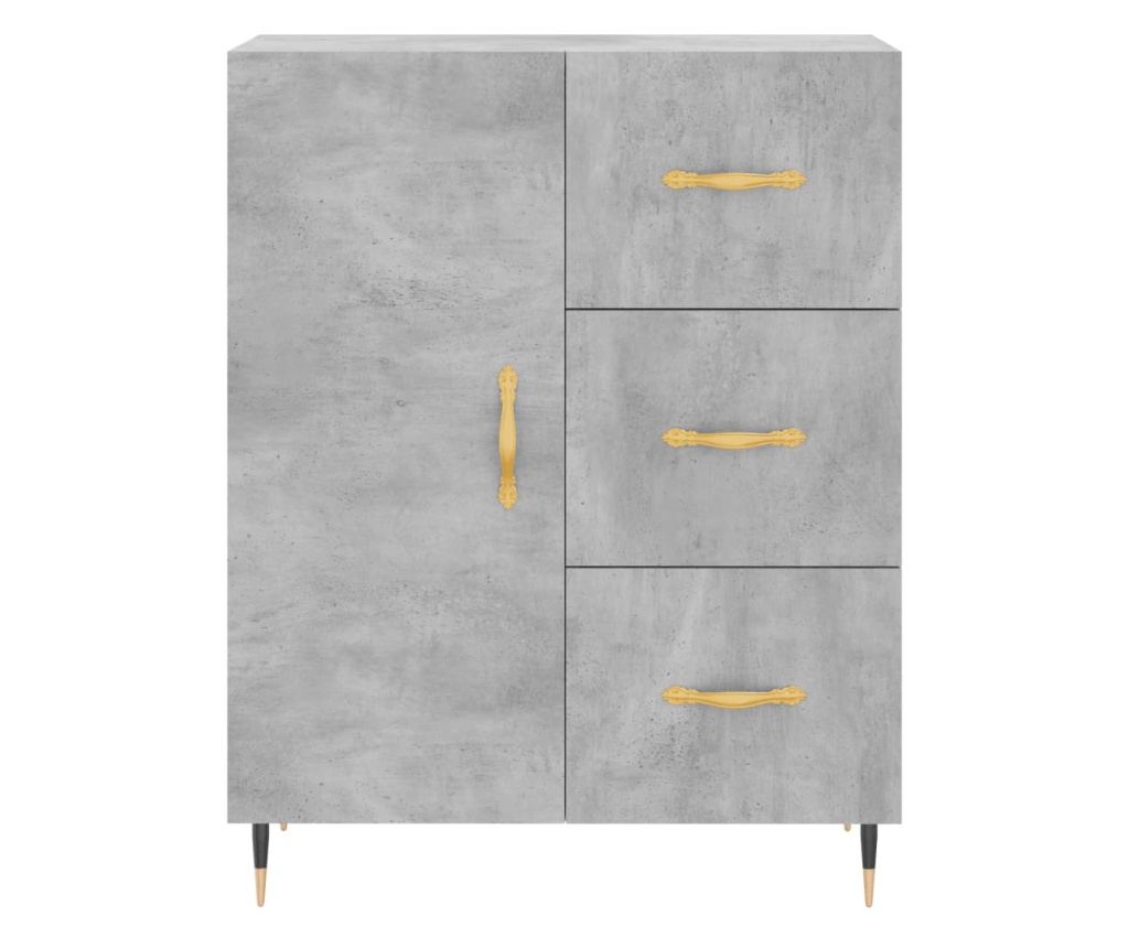 Komoda, betonsko siva, 69,5x34x90 cm, kompozitno drvo - 5
