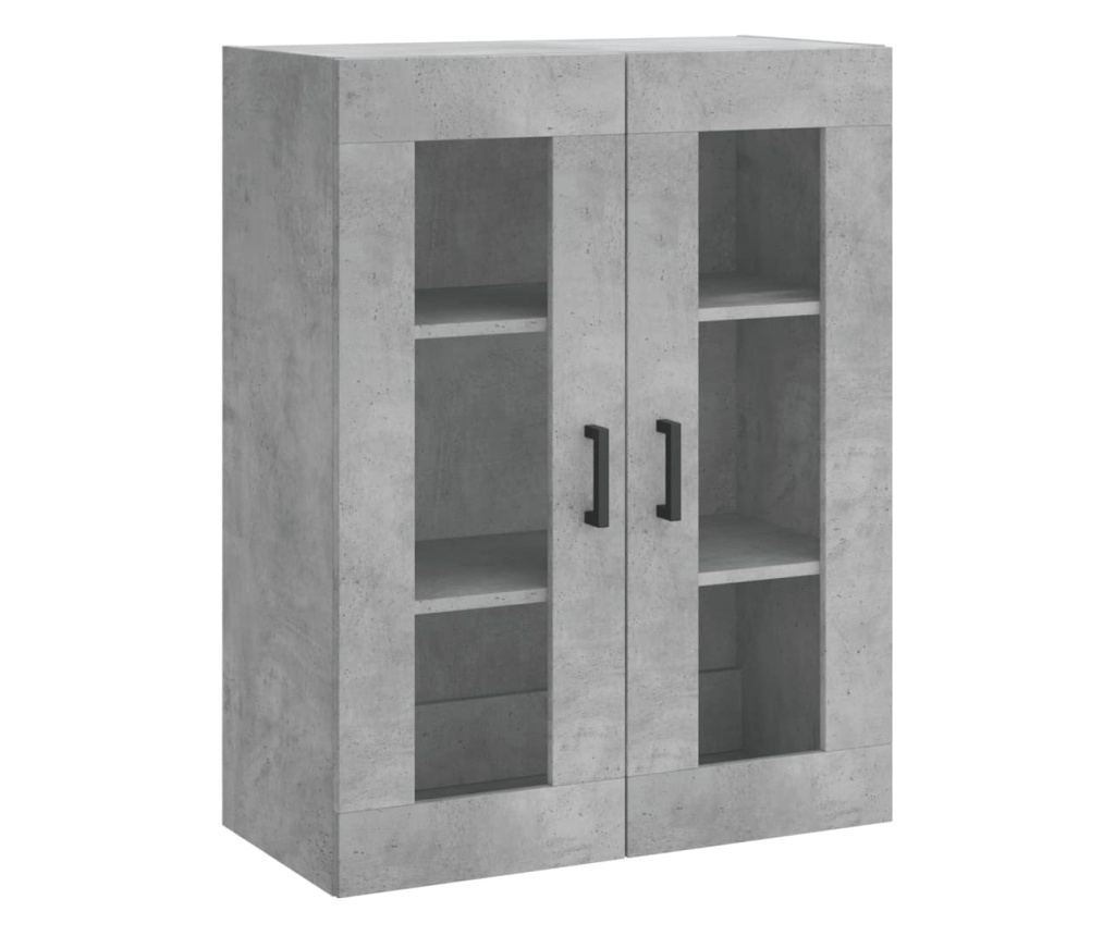 Visoki ormar, betonsko siva, 69,5x34x180 cm, konstruirano drvo - 5