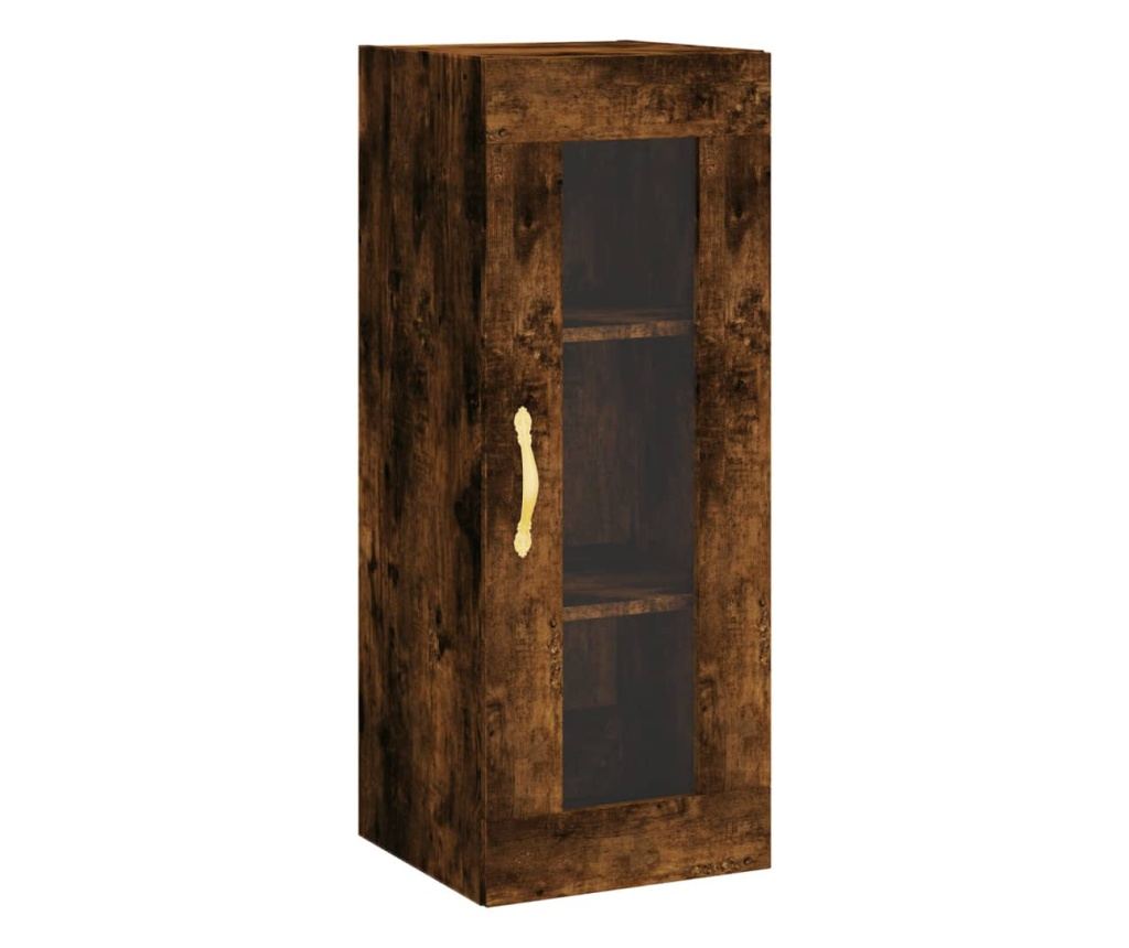 Visoka vitrina, dimljeni hrast, 34,5x34x180 cm, obrađeno drvo - 7