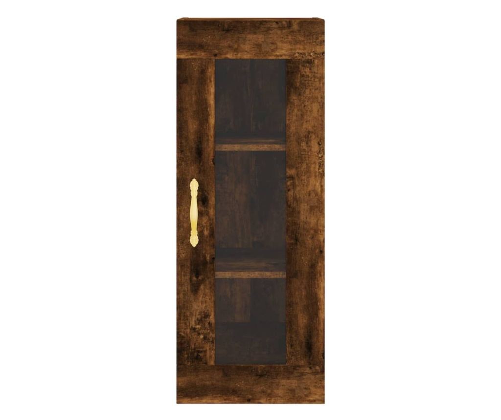 Visoka vitrina, dimljeni hrast, 34,5x34x180 cm, obrađeno drvo - 8