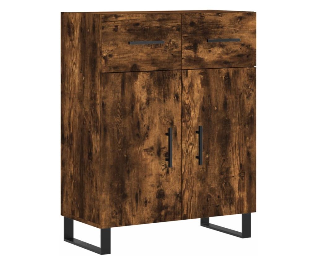 Visoki ormarić, dimljeni hrast, 69,5x34x180 cm, kompozitno drvo - 7