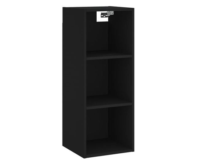 Висок шкаф, черна, 34,5x34x180 см, инженерно дърво
