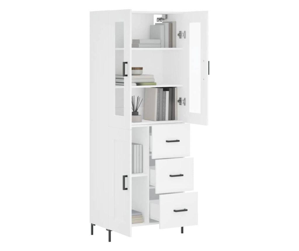Skříň highboard bílá 69,5 x 34 x 180 cm kompozitní dřevo - 3