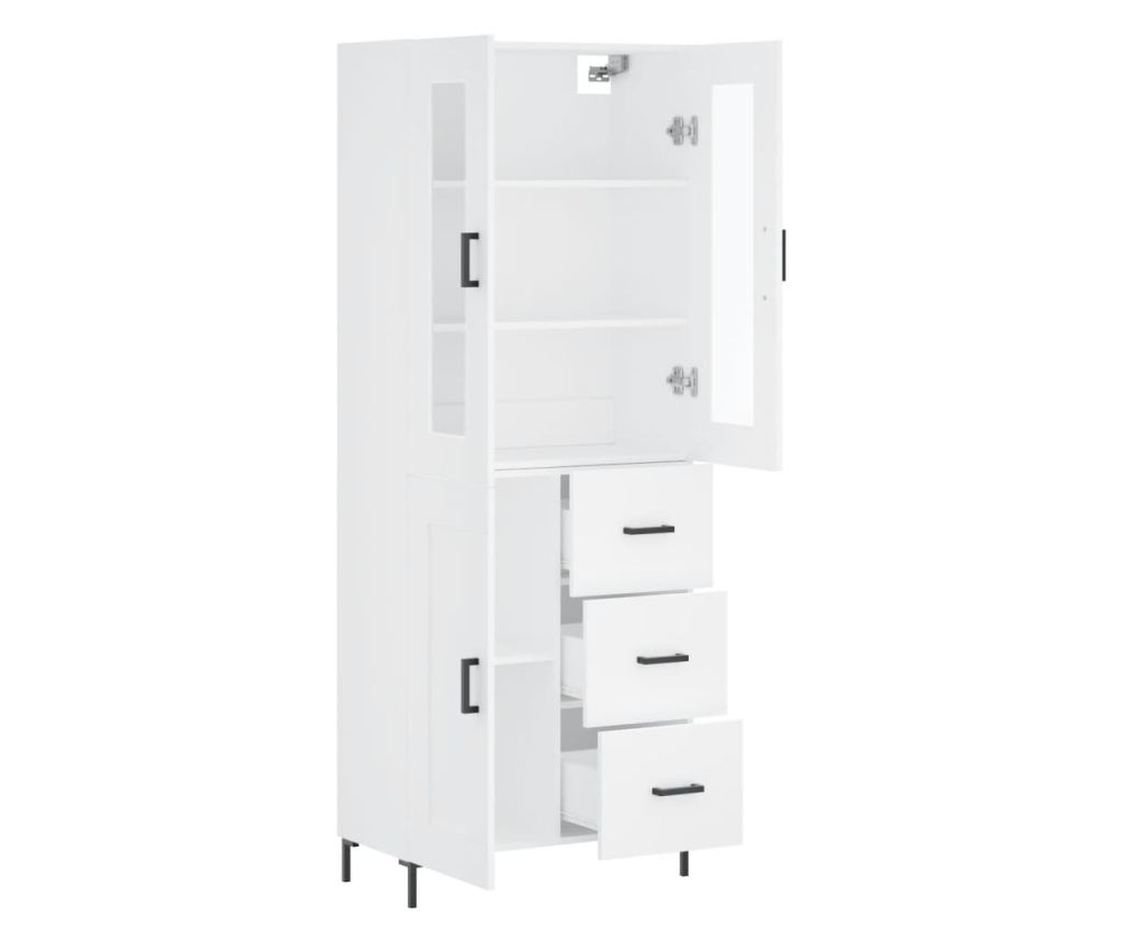 Skříň highboard bílá 69,5 x 34 x 180 cm kompozitní dřevo - 4