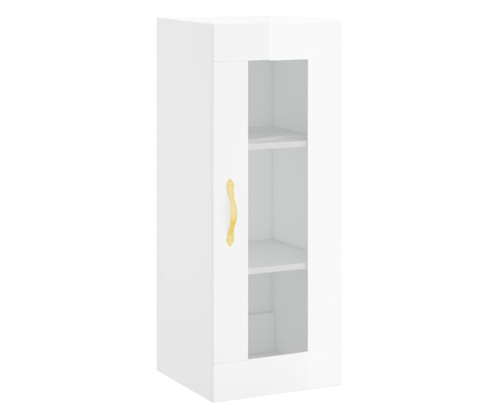 Visoka ormar, bijela visokog sjaja, 34,5x34x180 cm, obrađeno drvo - 5