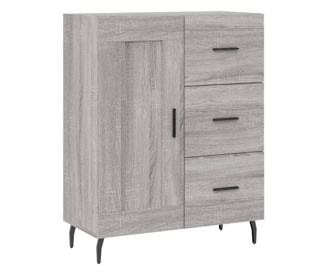 Висок шкаф, сив сонома, 69,5x34x180 см, инженерно дърво