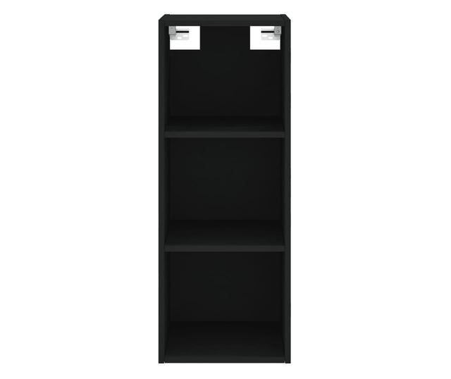 Висок шкаф, черна, 34,5x34x180 см, инженерно дърво