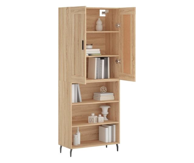 Висок шкаф, дъб сонома, 69,5x34x180 см, инженерно дърво