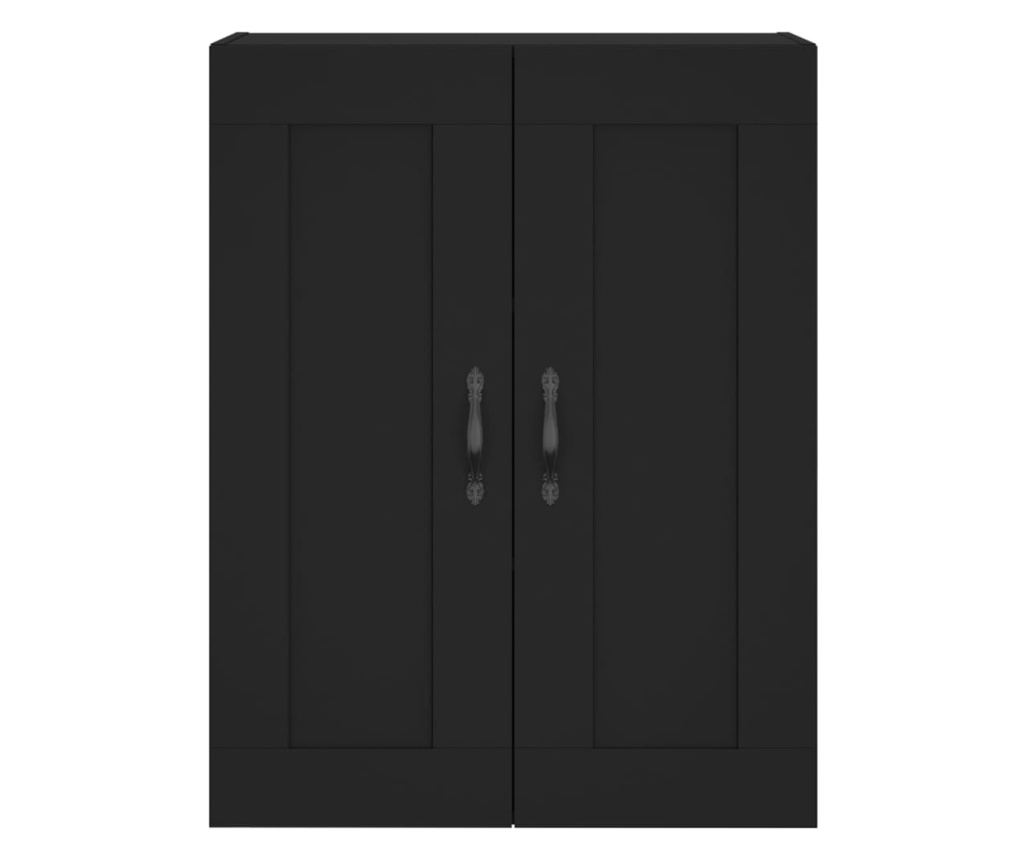 Visoka crna kompozitna drvena ormarić, 69,5x34x180 cm - 6