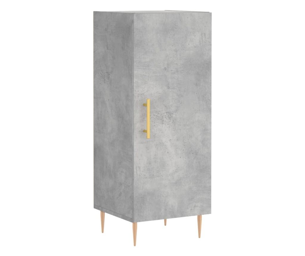 Visoka ormar, siva beton, 34,5x34x180 cm, obrađeno drvo - 7