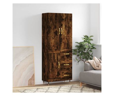 Visoka ormar, dimljeni hrast, 69,5x34x180, kompozitno drvo