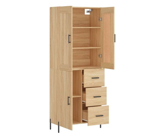 Висок шкаф, дъб сонома, 69,5x34x180 см, инженерно дърво