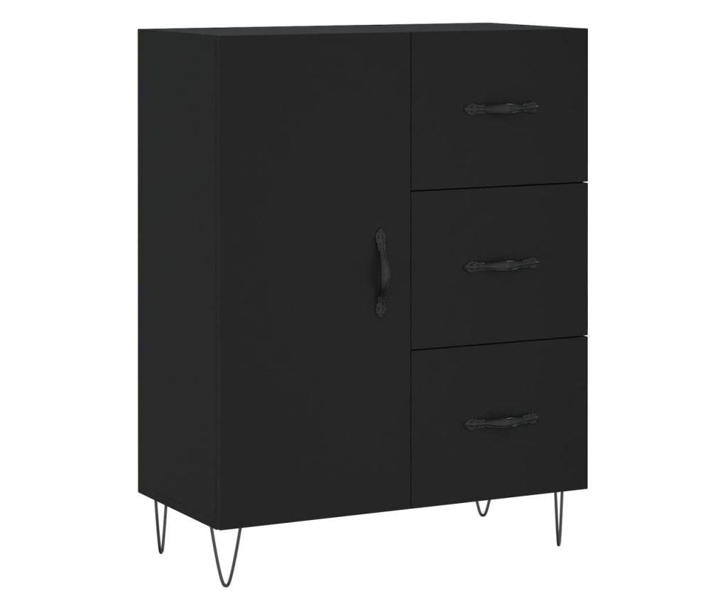 Visoki ormar, crni, 69,5x34x180 cm, kompozitno drvo - 7