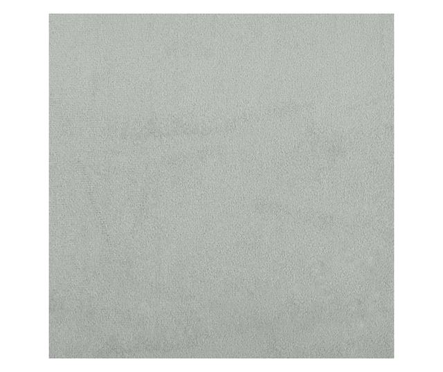 2 személyes világosszürke bársony kanapé párnával