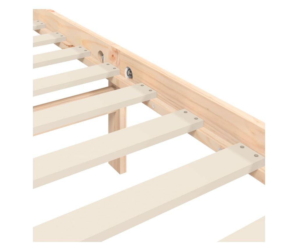Рамка за легло с табла 200x200 см, масивна борова дървесина - 10