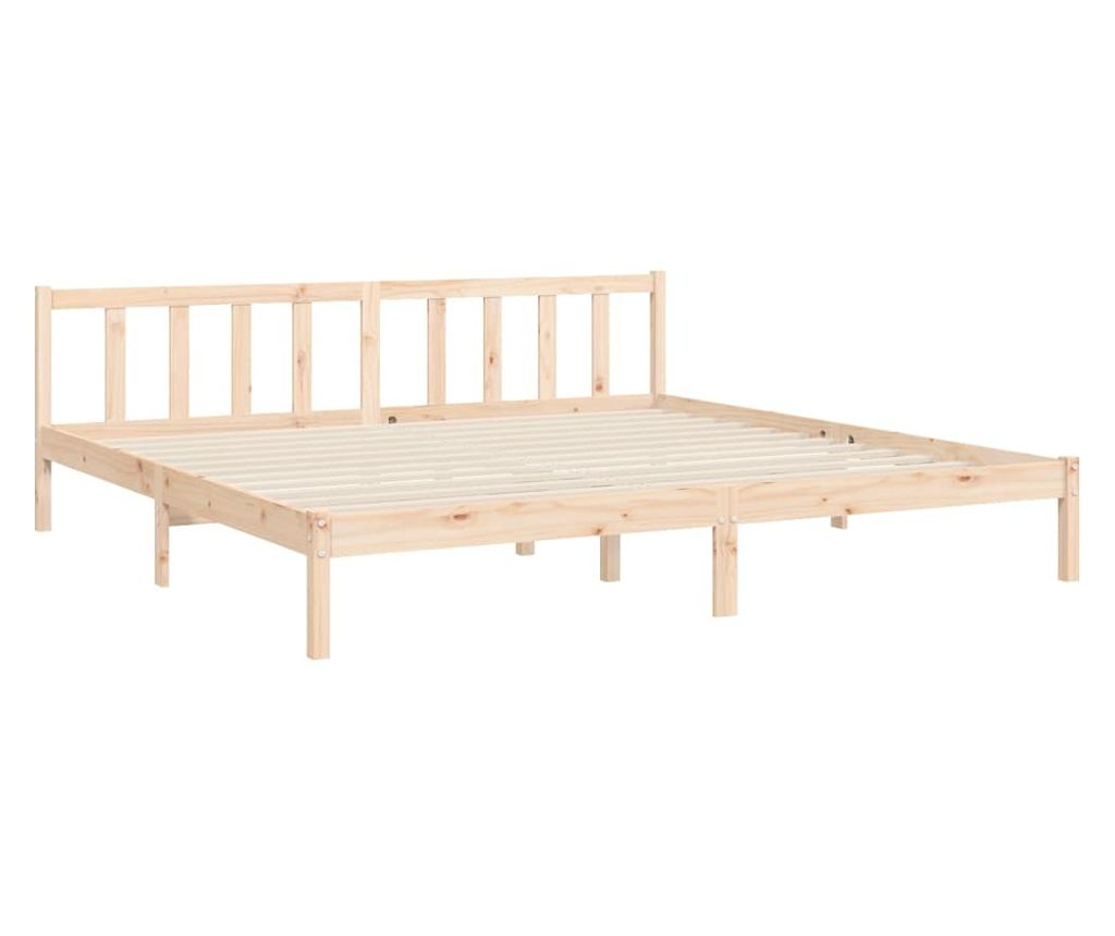 Рамка за легло с табла 200x200 см, масивна борова дървесина - 9
