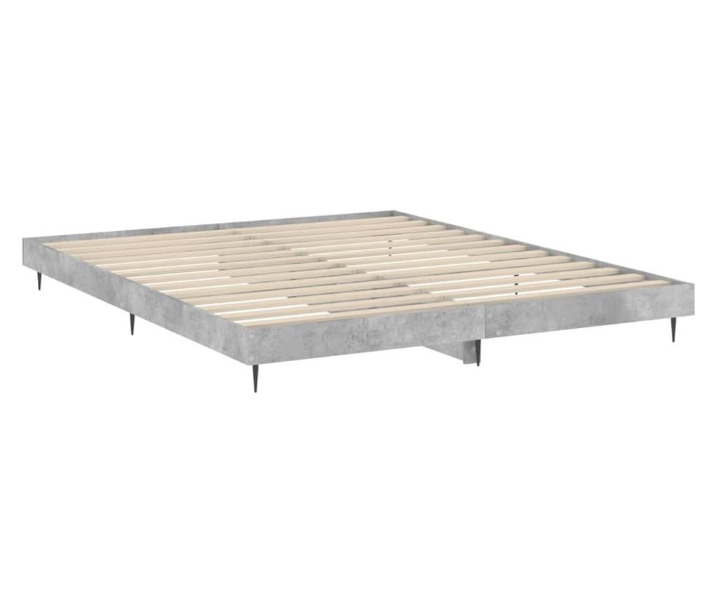 Rám postele betonově šedý 160 x 200 cm kompozitní dřevo - 5