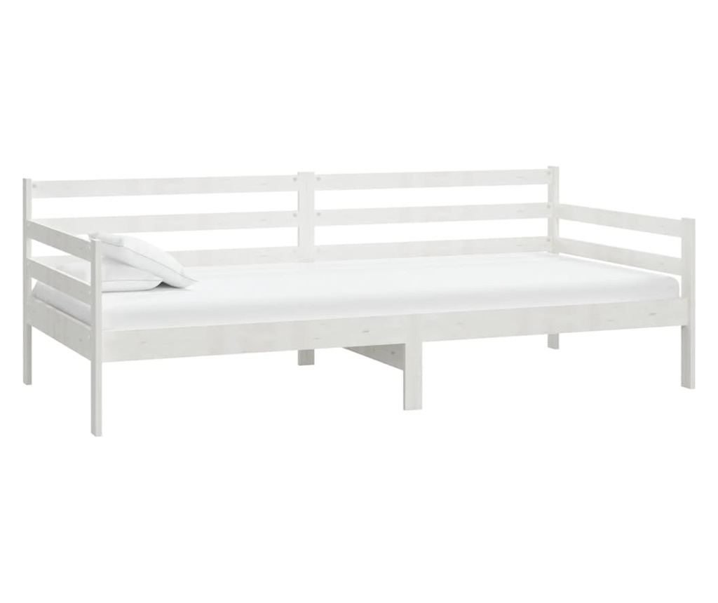 Krevet za dan, bijeli, 90x200 cm, masivno borovo drvo - 2