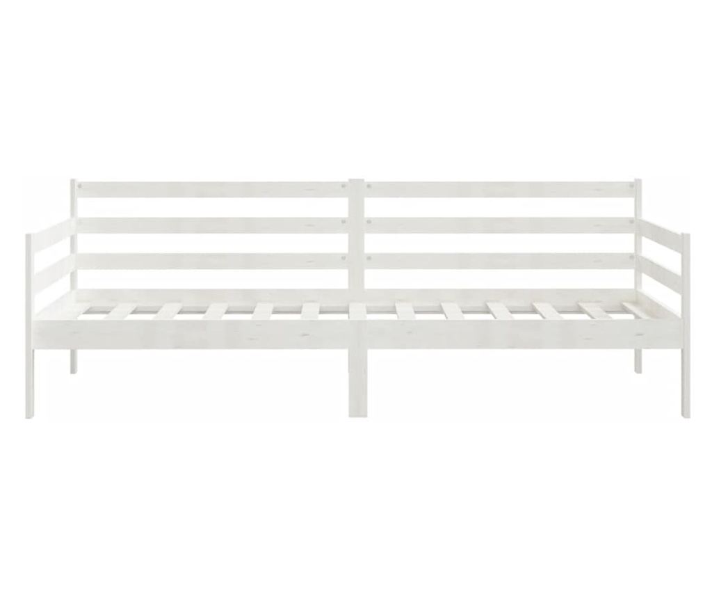 Krevet za dan, bijeli, 90x200 cm, masivno borovo drvo - 6