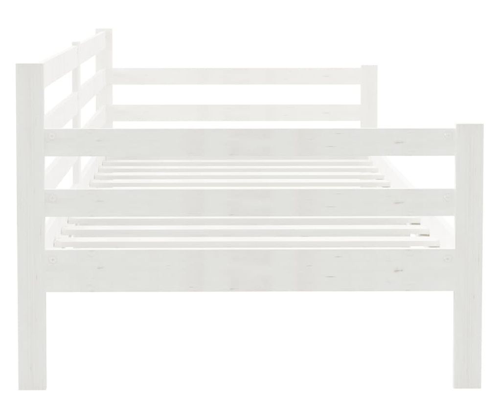 Krevet za dan, bijeli, 90x200 cm, masivno borovo drvo - 7