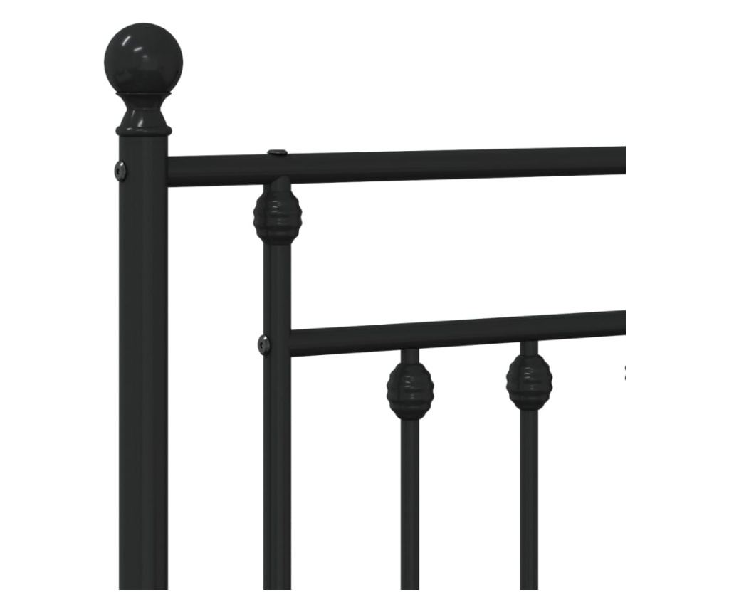 Metalni uzglavlje za krevet, crno, 107 cm - 6