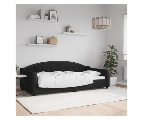 Рамка за легло, черна, 100 х 200 см, плат