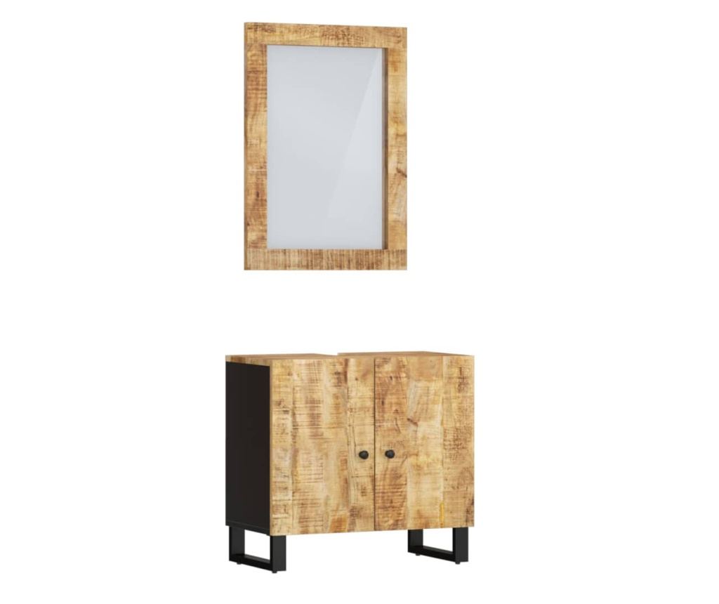 Set kupaonskog namještaja od punog drva manga, 2 komada - 2