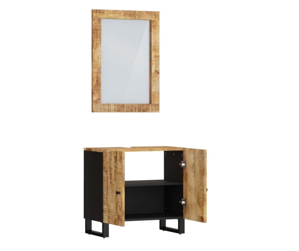 Set kupaonskog namještaja od punog drva manga, 2 komada - 3