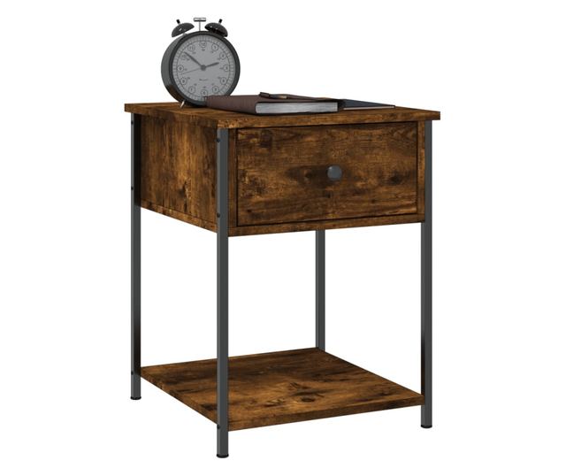 Nightstand, Smoked Oak, 44x45x58 cm, Composite Wood