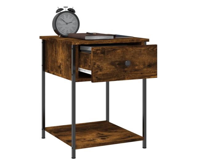 Nightstand, Smoked Oak, 44x45x58 cm, Composite Wood