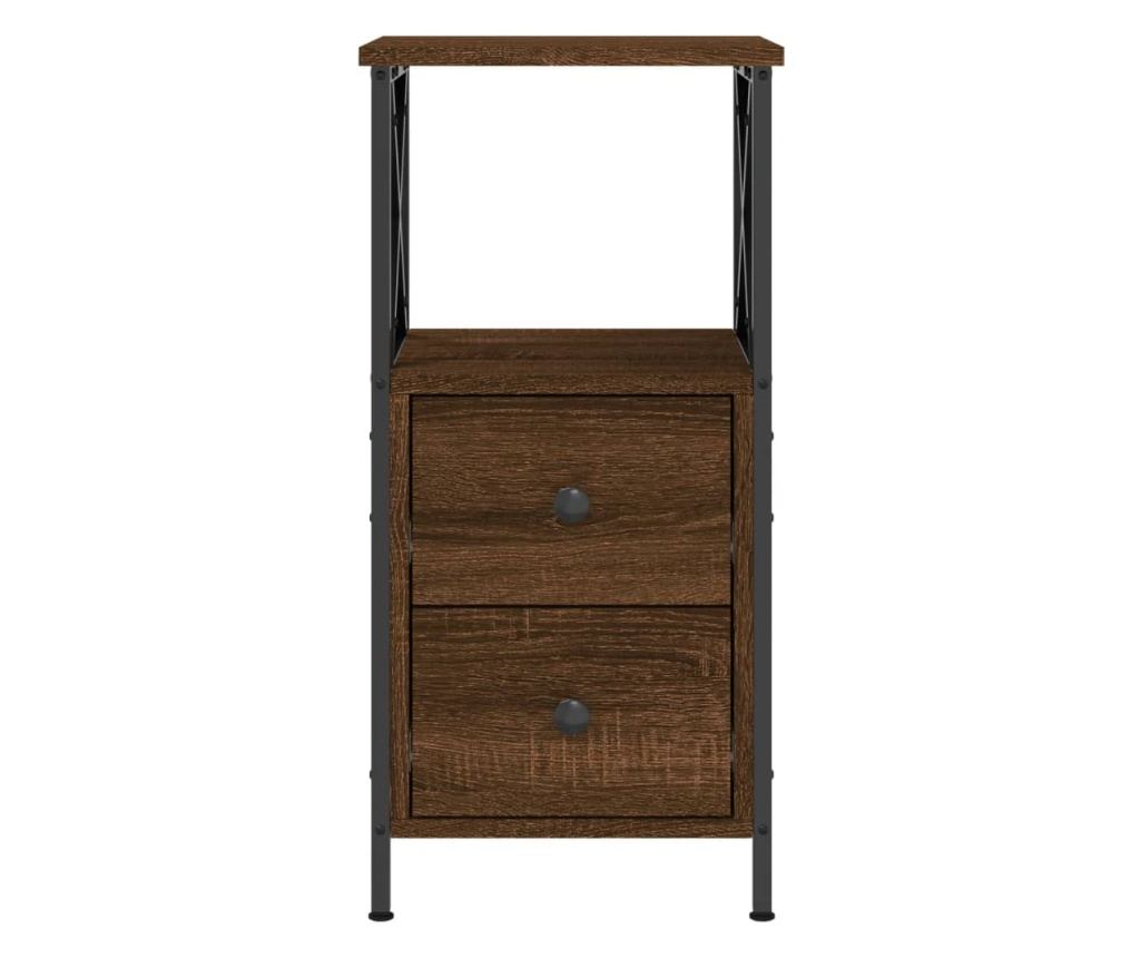 Noćni ormarići, 2 kom, smeđi hrast, 34x35,5x70 cm, konstruirano drvo - 7
