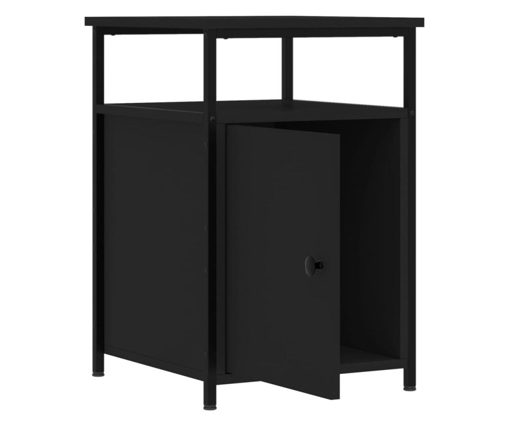 Noćni ormarići, 2 kom, crni, 40x42x60 cm, konstruirano drvo - 6