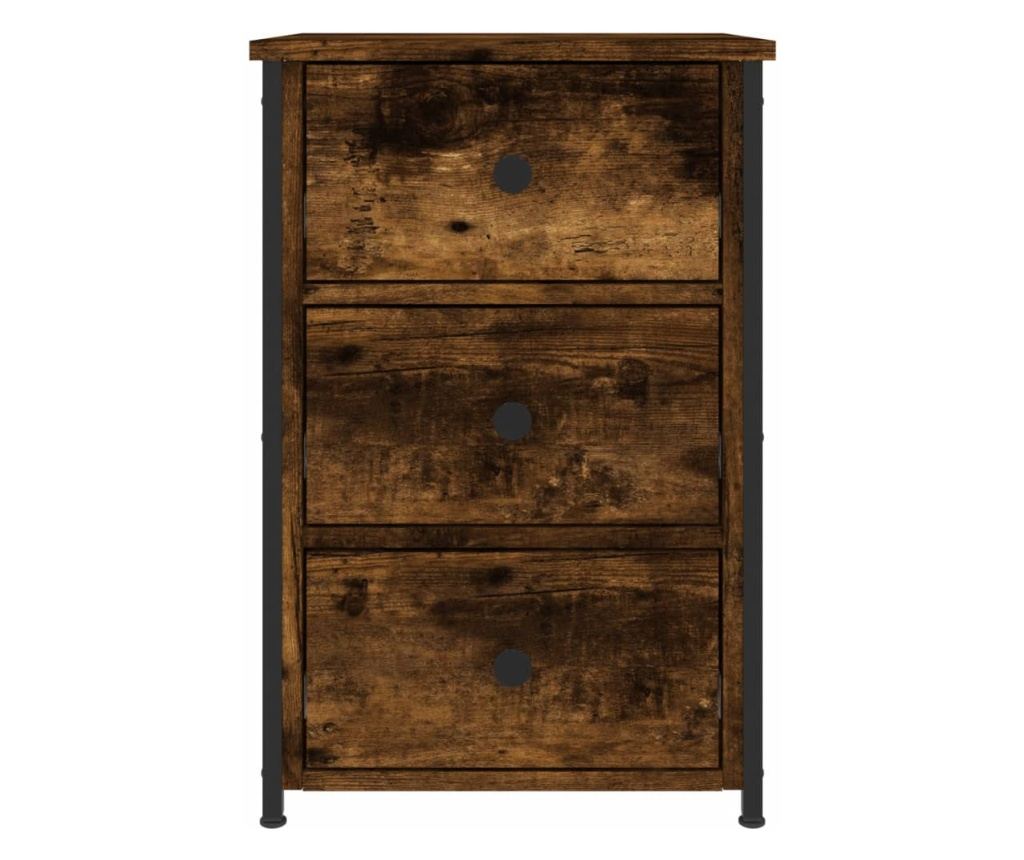 Noćni ormarići, 2 kom., dimljeni hrast, 40x36x60 cm, kompozitno drvo - 6