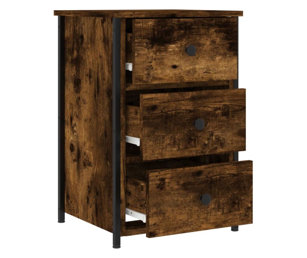 Noćni ormarići, 2 kom., dimljeni hrast, 40x36x60 cm, kompozitno drvo - 7