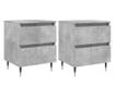 Noćni ormarići, 2 kom, betonsko siva, 40x35x50 cm, konstruirano drvo thumbnail 2