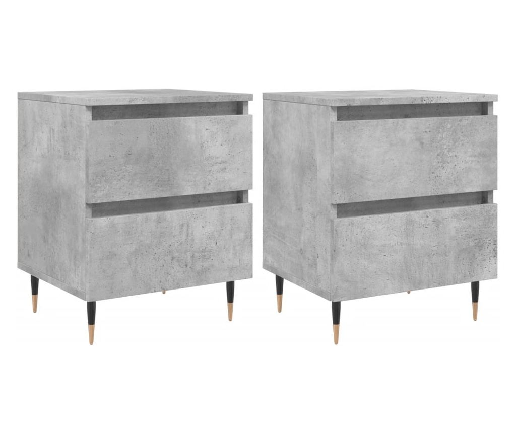 Noćni ormarići, 2 kom, betonsko siva, 40x35x50 cm, konstruirano drvo - 2