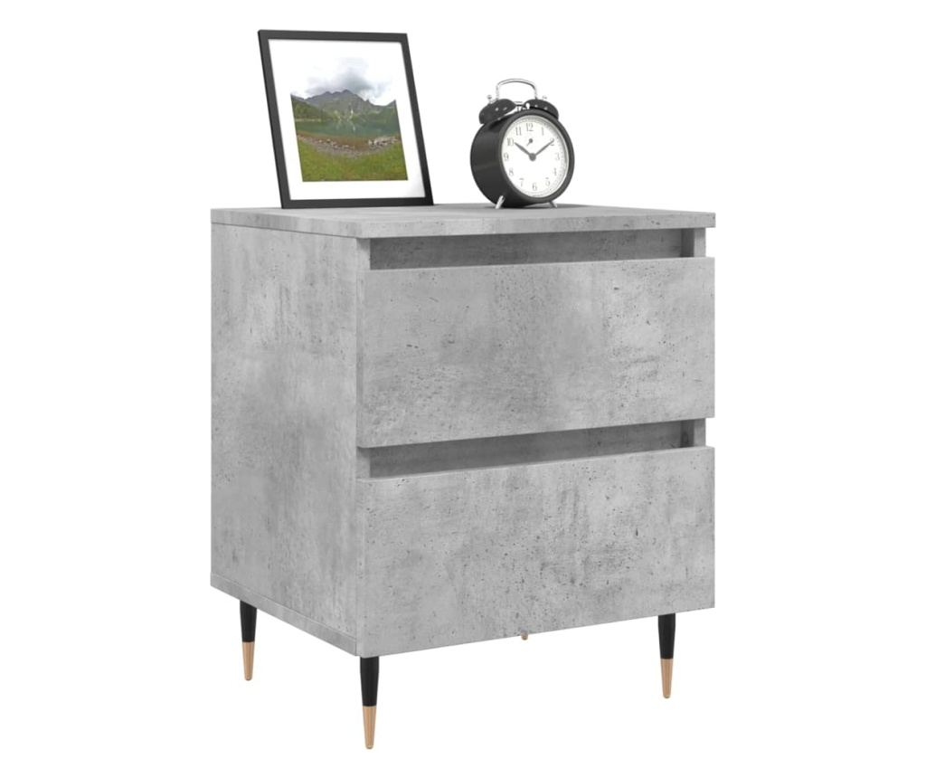 Noćni ormarići, 2 kom, betonsko siva, 40x35x50 cm, konstruirano drvo - 3