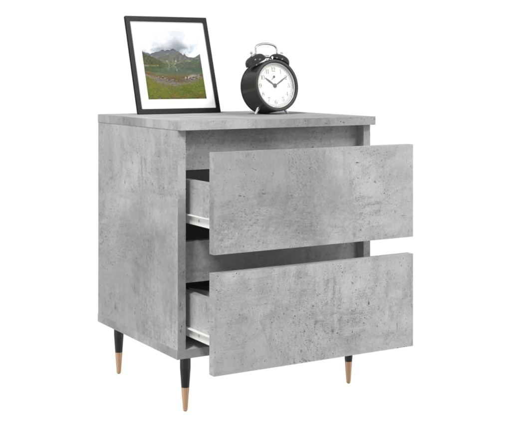 Noćni ormarići, 2 kom, betonsko siva, 40x35x50 cm, konstruirano drvo - 4