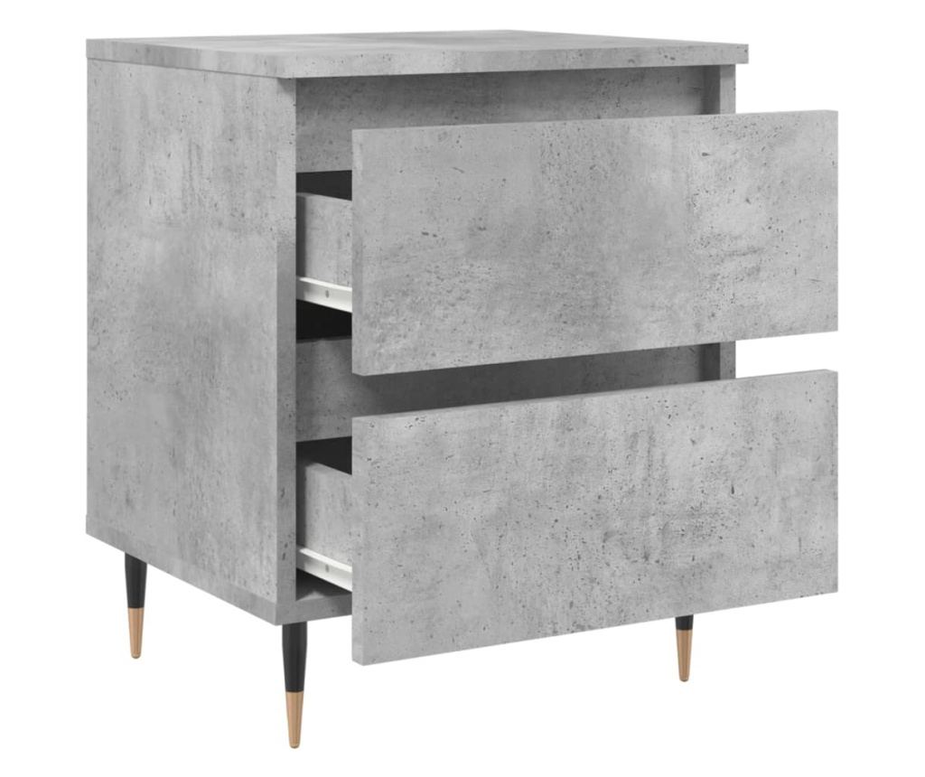 Noćni ormarići, 2 kom, betonsko siva, 40x35x50 cm, konstruirano drvo - 6