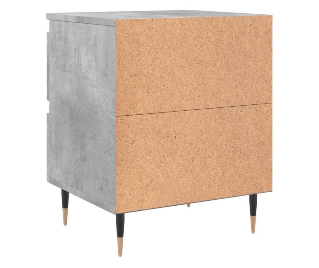 Noćni ormarići, 2 kom, betonsko siva, 40x35x50 cm, konstruirano drvo - 8