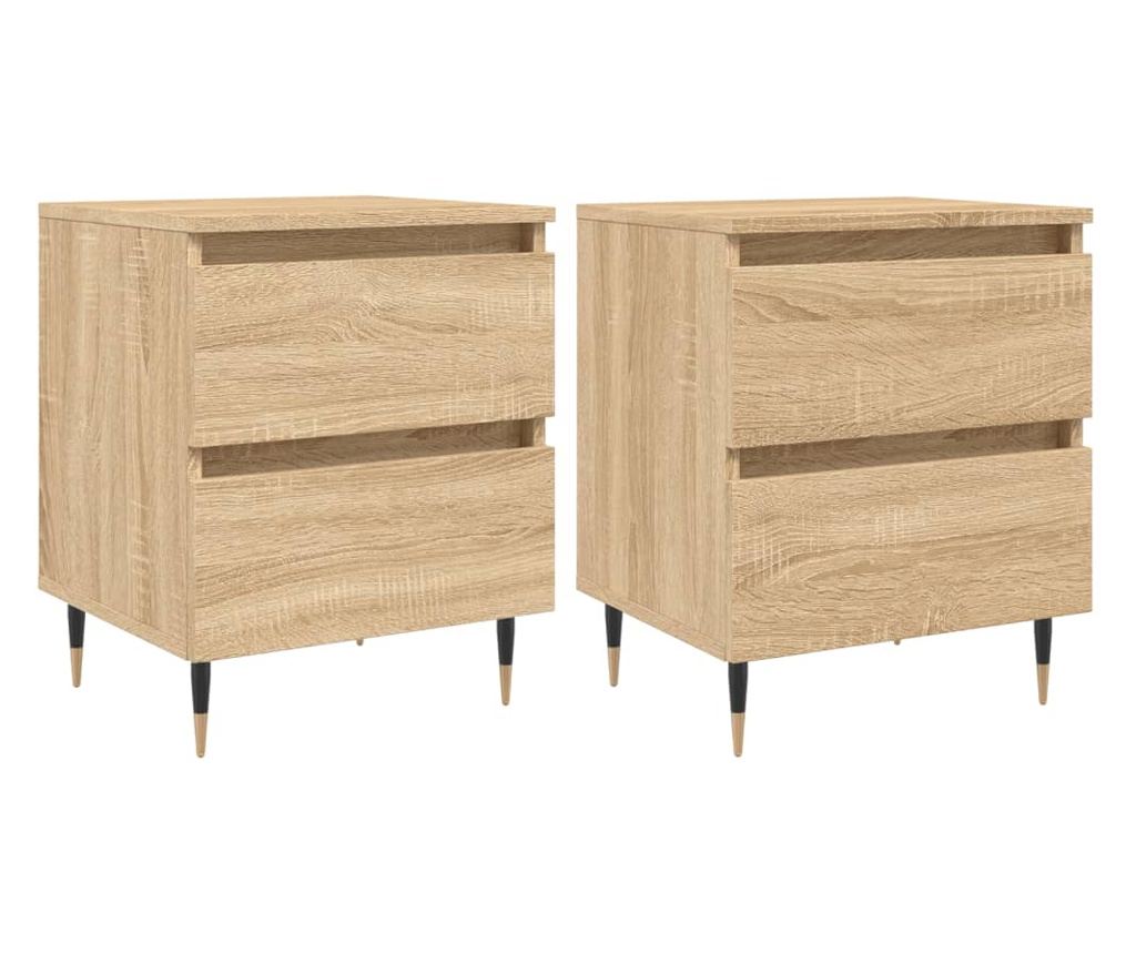 Noćni ormarići, 2 kom., sonoma hrast, 40x35x50 cm, kompozitno drvo - 2