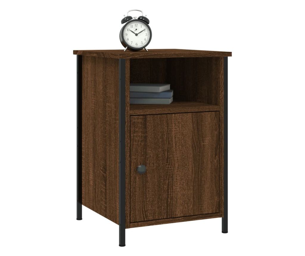 Noćni ormarići, 2 kom, smeđi hrast, 40x42x60 cm, Konstruirano drvo - 9