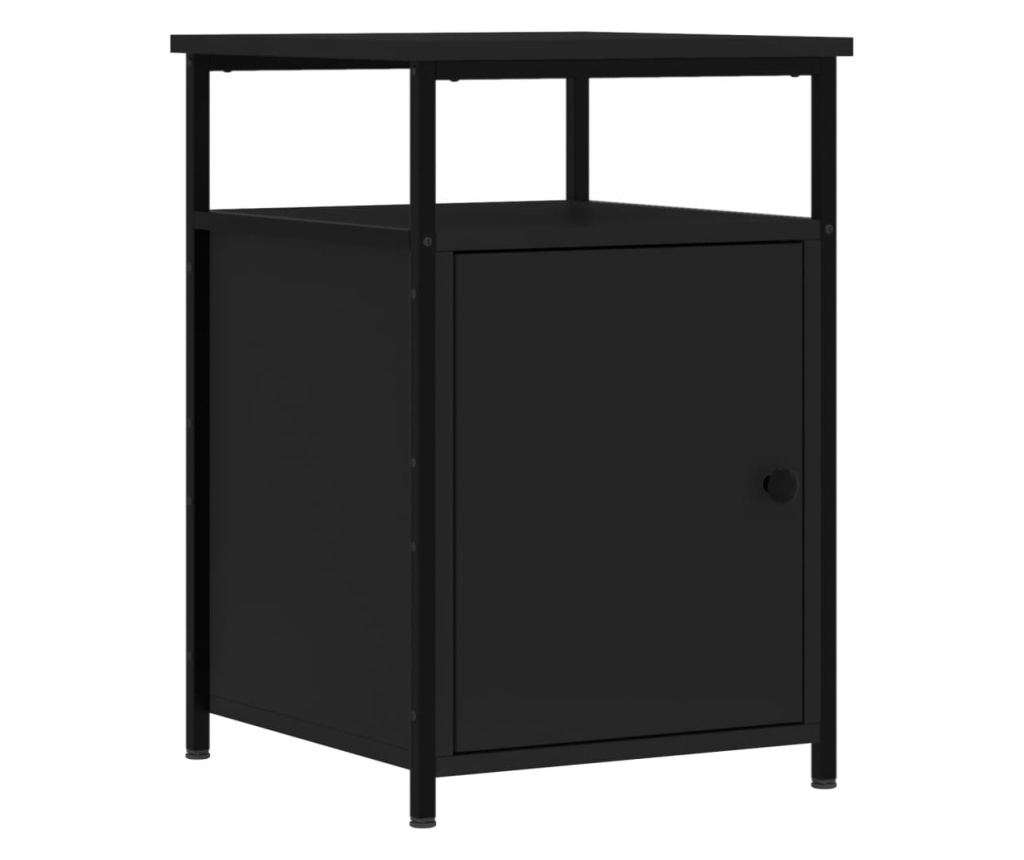 Noćni ormarići, 2 kom, crni, 40x42x60 cm, konstruirano drvo - 3